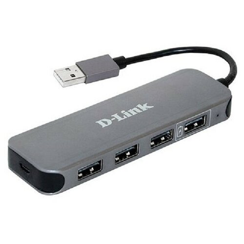 Разветвитель USB D-Link DUB-H4 4 USB 20 24A внеш пит черный 254600₽