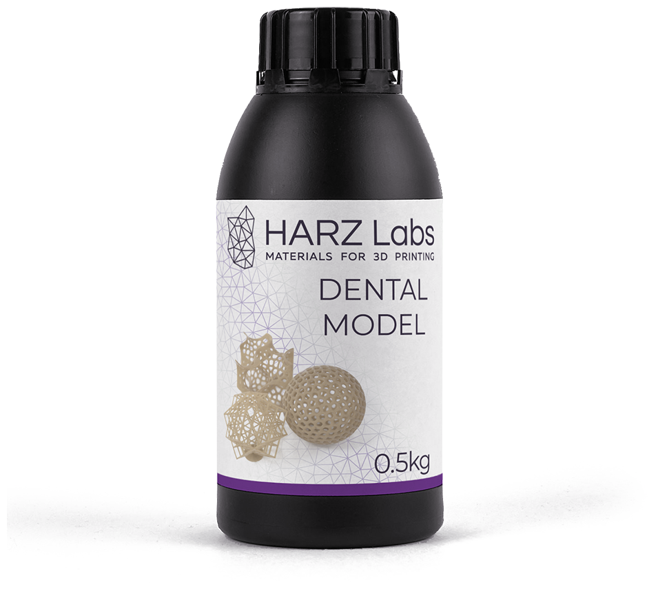 Фотополимер HARZ Labs Dental Model Beige, бежевый (0,5 кг)