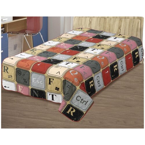 Покрывало-одеяло стеганное Клавиатура бязь 150х215 см