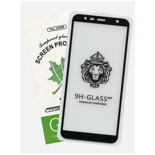 Защитное стекло Glass для Samsung Galaxy J4-PLUS/J6-PLUS/J4-CORE полный клей, черная рамка