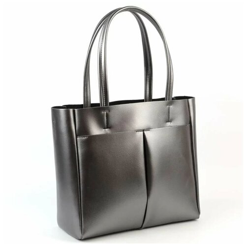 Женская кожаная сумка 8711-220 Пеарл Блек (117616)