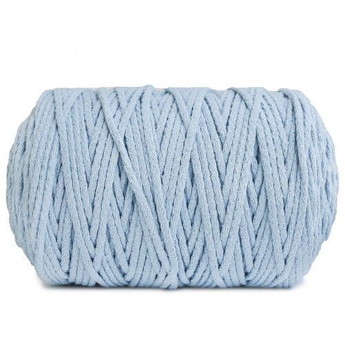 фото Пряжа узелки из питера шнур для рукоделия (вязания, макраме), 100 % хлопок, 840 г, 200 м, 1 шт., голубой