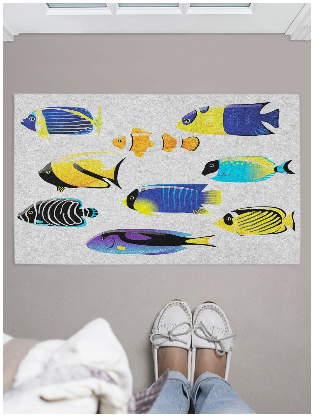 Коврик придверный в прихожую с принтом 