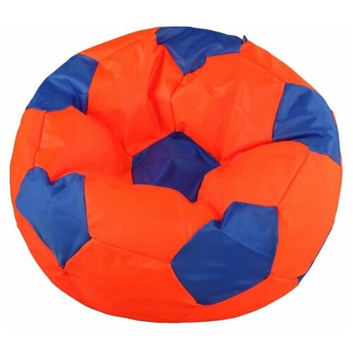 фото Кресло-мешок мяч пазитифчик оранжево-синий (экокожа) 80х80 см