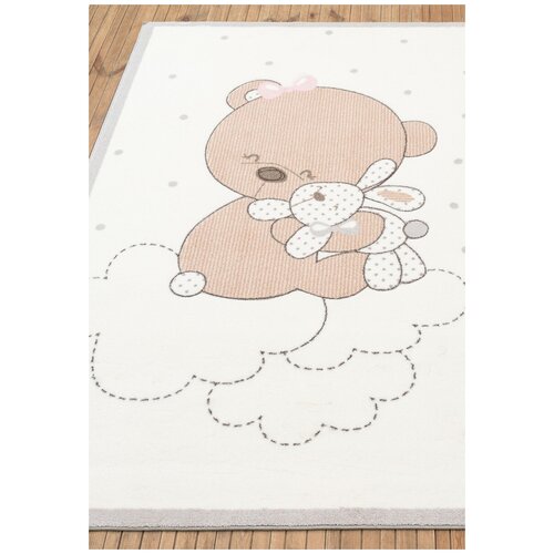 Ковер на пол 1 на 1,5 м в детскую, белый Confetti Kids Heartily 01 White