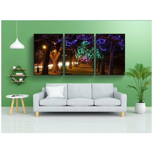 фото Набор модулных постеров для интерьера "дерево, деревья, свет" 60x90 см. в тубусе, без рамки lotsprints