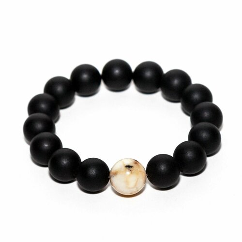 Браслет Балтийский Ювелир Браслет из натурального черного янтаря, шар 12 мм, янтарь, 1 шт., размер 21 см, черный
