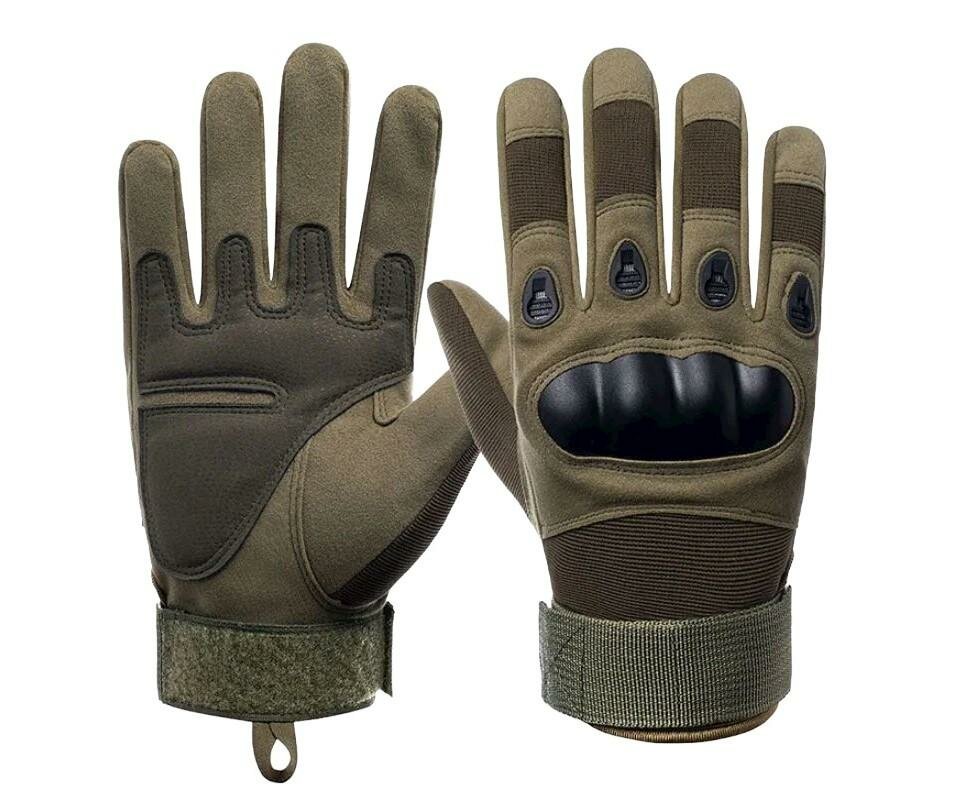 фото Перчатки от ударов тактические зеленые (размер L)