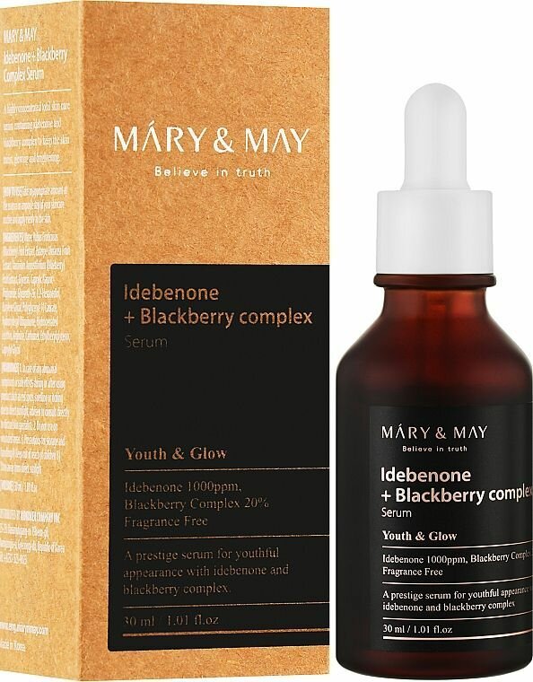 Сыворотка с идебеноном | Mary&May Idebenone + Blackberry Complex Serum 30ml