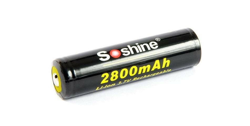 Аккумулятор Li-Ion Soshine 18650P 3,7 V 18650 - 2800 mAh перезаряжаемый (с защитой)