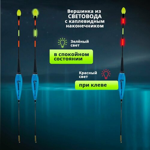 Поплавок для рыбалки светящийся с индикатором клёва 4гр 25см цвет синий светящийся умный led поплавок