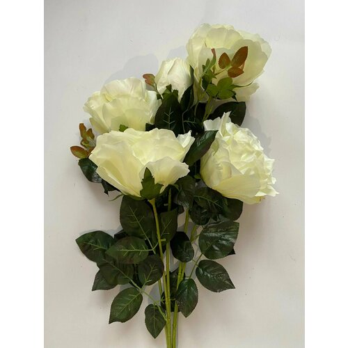Букет Белых Роз, 5 Искусственных бутонов, Декор для вашего дома, искусственные цветы