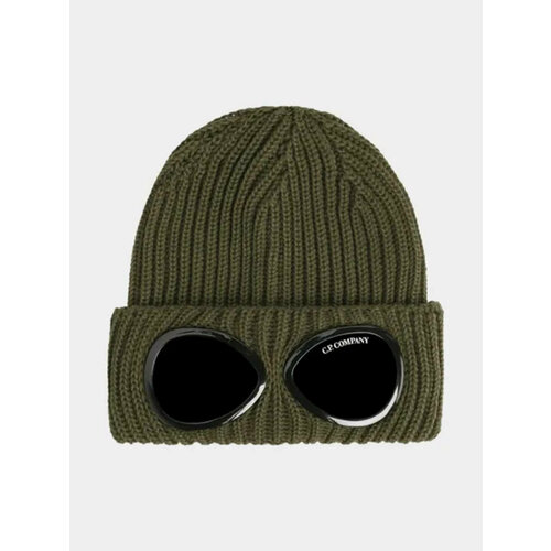 Шапка бини C.P. Company Extra Fine Merino Wool Goggle, размер Onesize, хаки шапка c p company extra fine merino wool goggle beanie