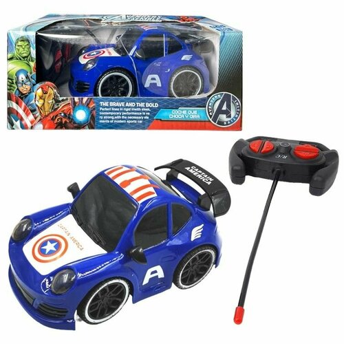 ZR2043 Машинка на пульте управления Marvel Captain America ; Мстители Капитан Америка, игрушка на радиоуправлении для мальчиков со светом