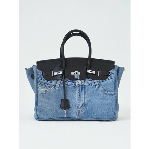 Сумка тоут Marco Russo, фактура рельефная, коричневый/синий