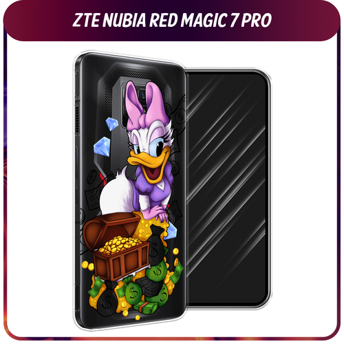 Силиконовый чехол на ZTE Nubia Red Magic 7 Pro / ЗТЕ Нубиа Ред Меджик 7 Про Rich Daisy Duck, прозрачный силиконовый чехол на zte nubia red magic 7 pro зте нубиа ред меджик 7 про hello winter прозрачный