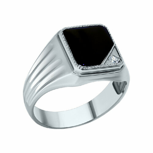 Кольцо Ив.Ю.Ко, серебро, 925 проба, родирование, размер 18, золотой