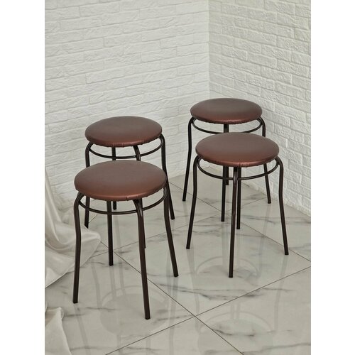 Табурет для кухни и гостиной мягкие круглые 4 шт 4990₽