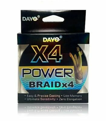 Шнур Dayo POWER BRAID X-4 Dark Green 300м 0.14мм 10.0кг