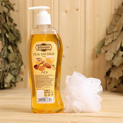 Набор для бани Мёд гель для душа и мочалка 306₽