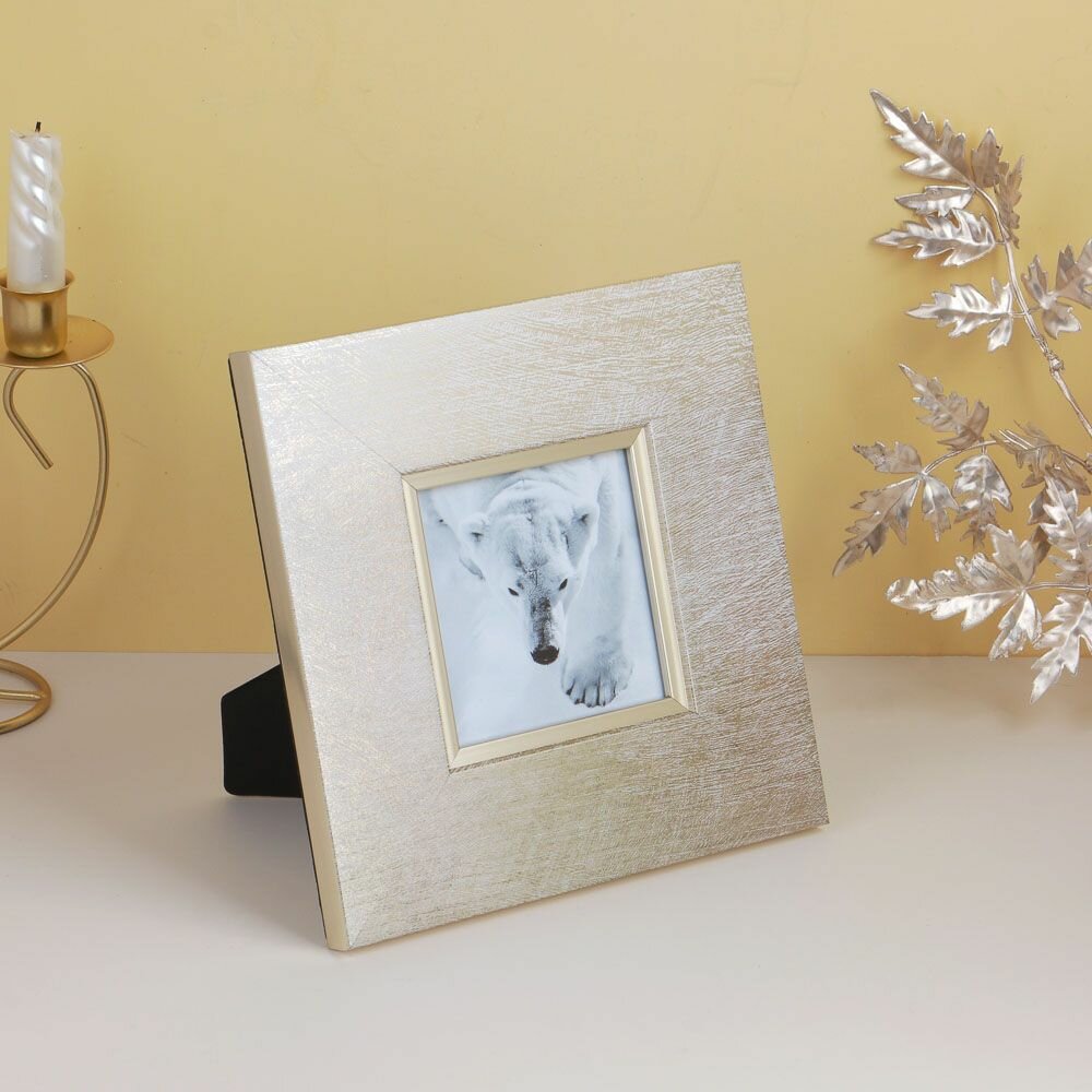 фото Фоторамка, 10x10 см, МДФ, цвет золотой