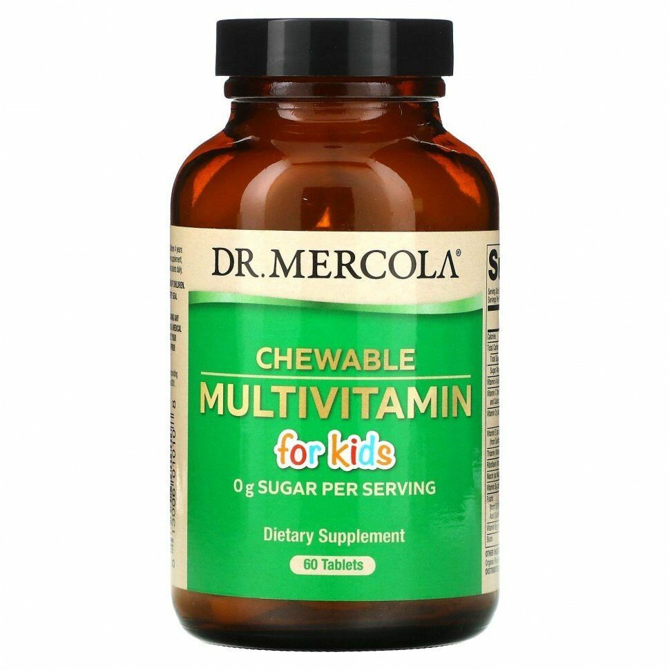 Dr. Mercola, Мультивитамины для детей, со вкусом фруктов, 60 таблеток