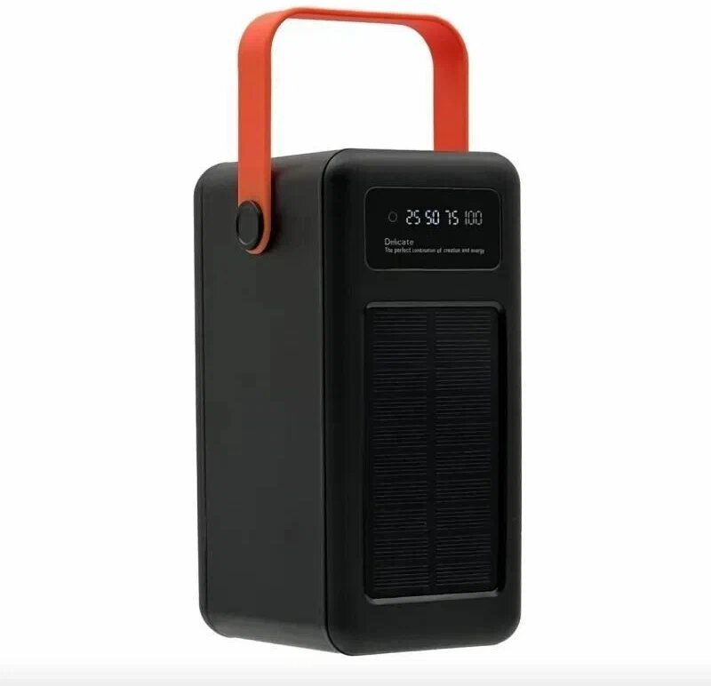 Внешний аккумулятор для телефона, зарядное устройство, power bank, солнечная батарея, быстрая зарядка 100000 Mah, черный