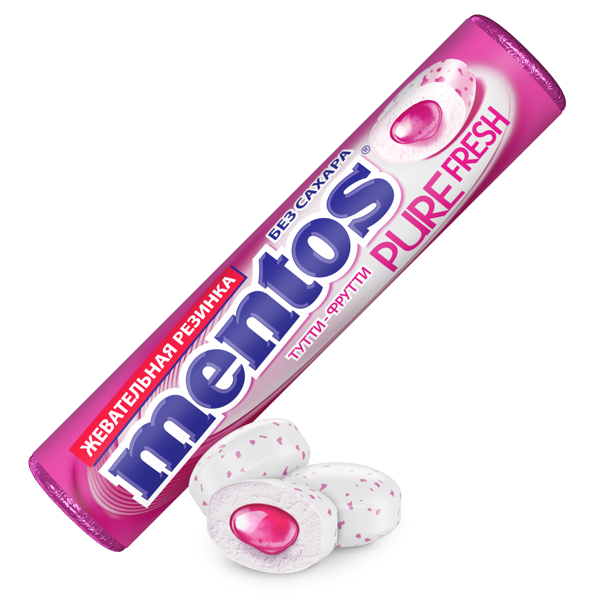 Жевательная резинка Mentos Pure Fresh вкус Тутти-Фрутти, 24 шт по 15,5 г