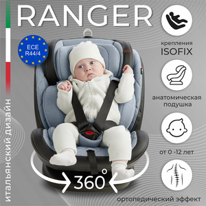 Автокресло поворотное группа 0123 (0-36) Sweet Baby Ranger 360 Isofix Gray