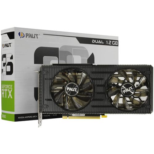 Видеокарта Palit GeForce RTX 3060 Dual OC 12 GB видеокарта palit geforce gtx 1630 dual 4096mb