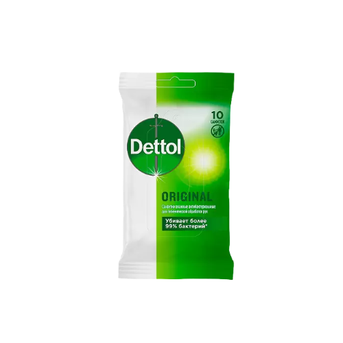 Влажные салфетки Dettol антибактериальные для рук, 10 шт