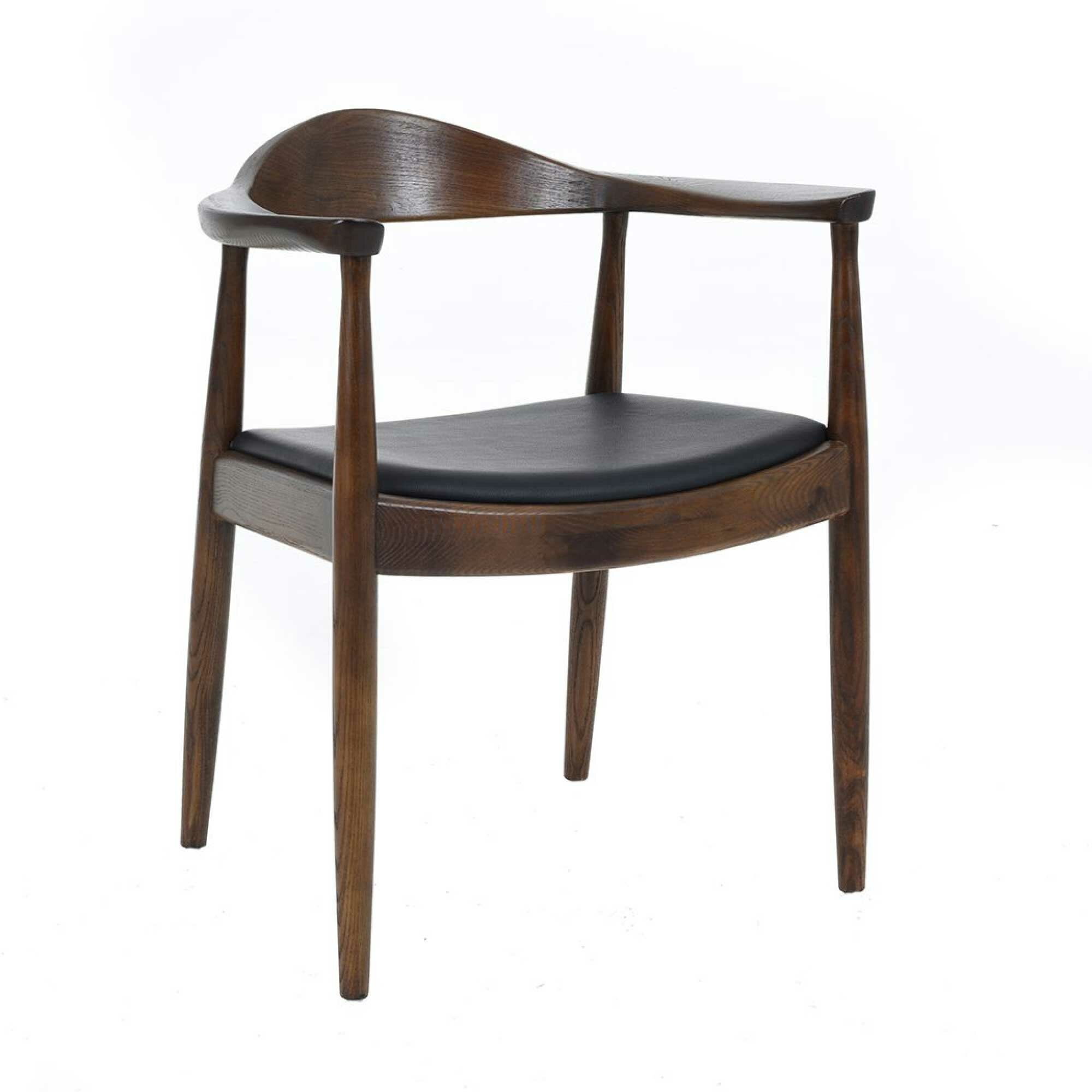 Стул-кресло DС-604 ESF темное дерево; экокожа, дерево; мягкое сиденье; с подлокотниками