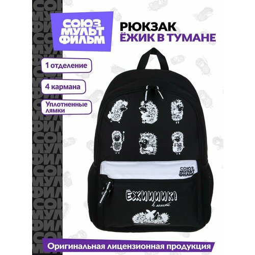 Рюкзак подростковый, Ежик в Тумане, 40х30х15 см, 1 отделение, уплотненные лямки, п/э