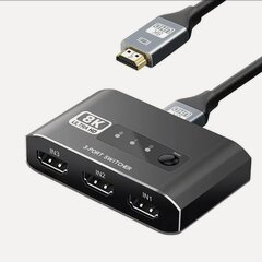Изображение товара HDMI 2.1 8k 4k 120hz switcher 3х1, переключатель, коммутатор, 3 компьютера 1 монитор