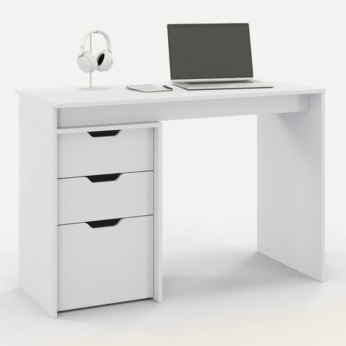 Изображение товара Письменный стол с тумбой, с ящиками Есэндвич S Grand Лаворо 110х50х75 см (Белый)