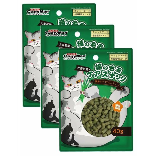 Лакомство для кошек Japan Premium Pet Гранола для выведения шерсти на основе кошачьей травы с коллагеном и гиалуроном, 3 уп х 40 г