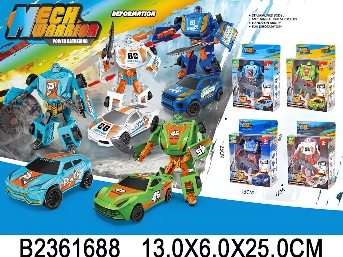 Трансформер-робот "Mech Warrior" 13*6*25см, пластик, цвета в ассортименте