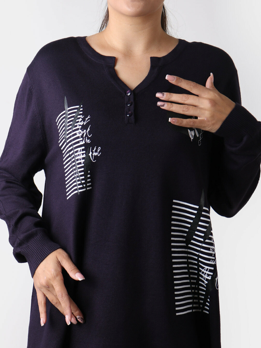 Туника , размер 58, фиолетовый — фото 1