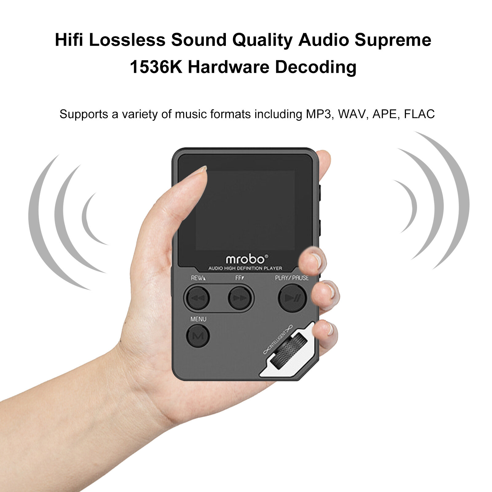 Изображение Портативный цифровой аудиоплеер HiFi Lossless Music BT 1.8" TFT дисплей 60 часов MP3 плеер модель A (Standard)/B(BT) expansion card 8G/16G/32G материал цинковый сплав аудиоформаты MP3 WAV APE FLAC вес 145g размеры 86x54x14mm