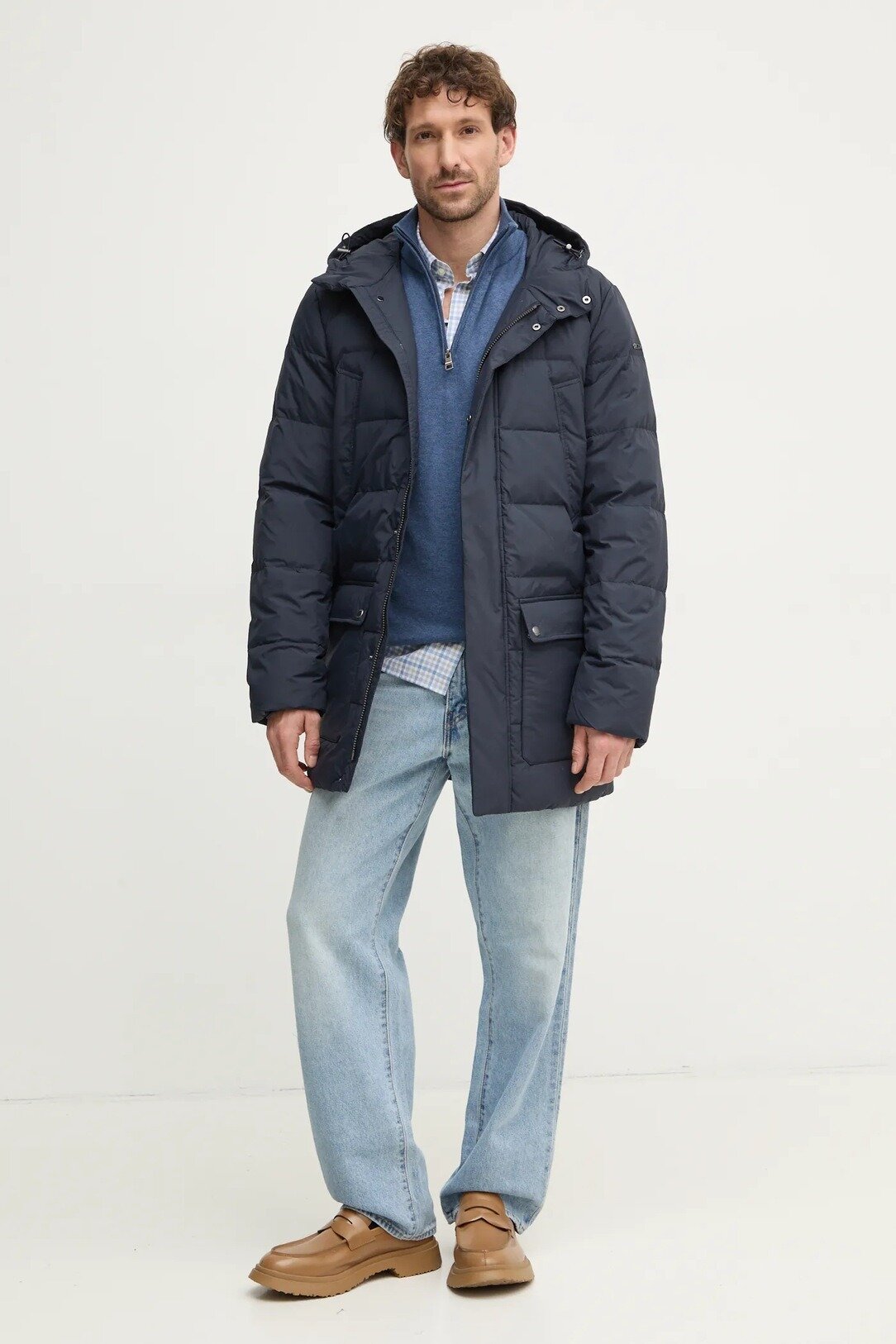 Пуховик GEOX Elver, размер 52 RU, синий — фото 1