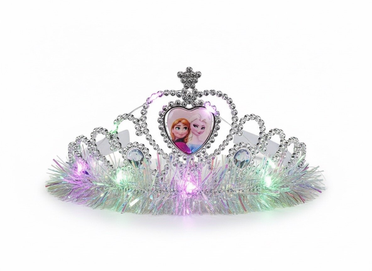 Новогодний ободок, с LED-огнями и помпонами, из пластика и текстиля