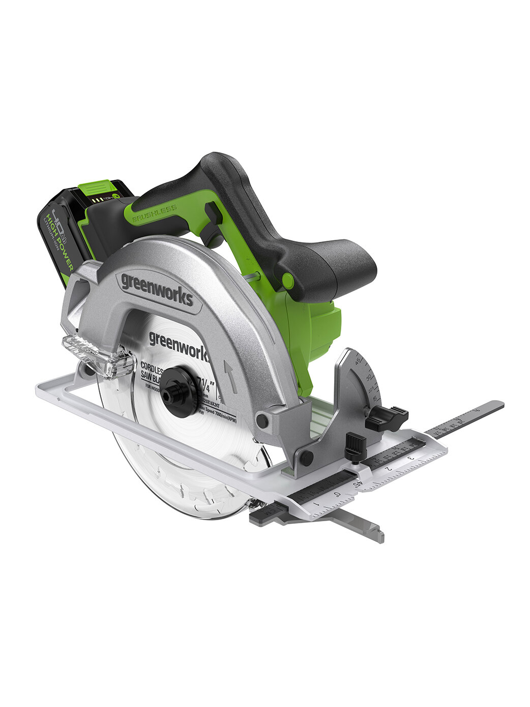 Дисковая пила Greenworks 24V, бесщеточная, диск 18,5 см , АКБх4Ач, ЗУ — фото 1