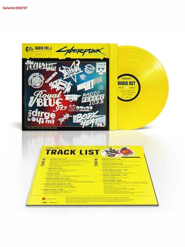 Желтый винил Cyberpunk 2077 Radio OST Vol. 1 LP (Limited Edition) Киберпанк 2077, виниловая пластинкаDM