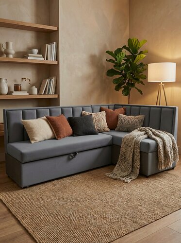 Изображение товара Кухонный уголок Santorini угол правый, серый