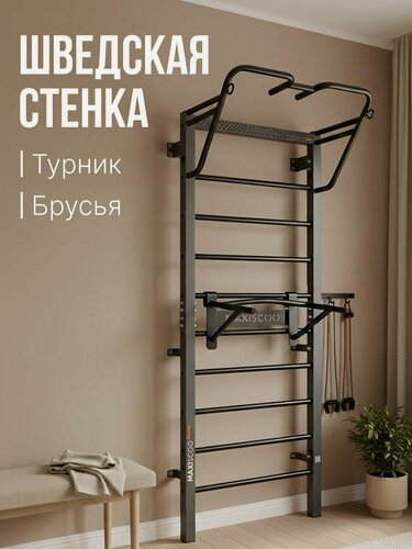 Изображение товара Шведская стенка Maxiscoo Rock 2, металл, максимальная нагрузка 150 кг, высота 200 см