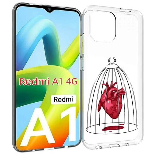 Чехол MyPads сердце в клетке для Xiaomi Redmi A1 задняя-панель-накладка-бампер чехол mypads сердце в клетке для xiaomi civi 2 задняя панель накладка бампер
