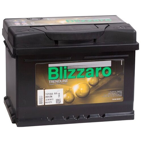 Автомобильный аккумулятор Blizzaro TrendLine 60Ah низкий 490A 242x175x175 обратная полярность (-/+)