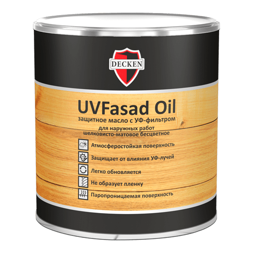 Масло с УФ-фильтром DECKEN UVFasad Oil, Бесцветное, 0.75 л.