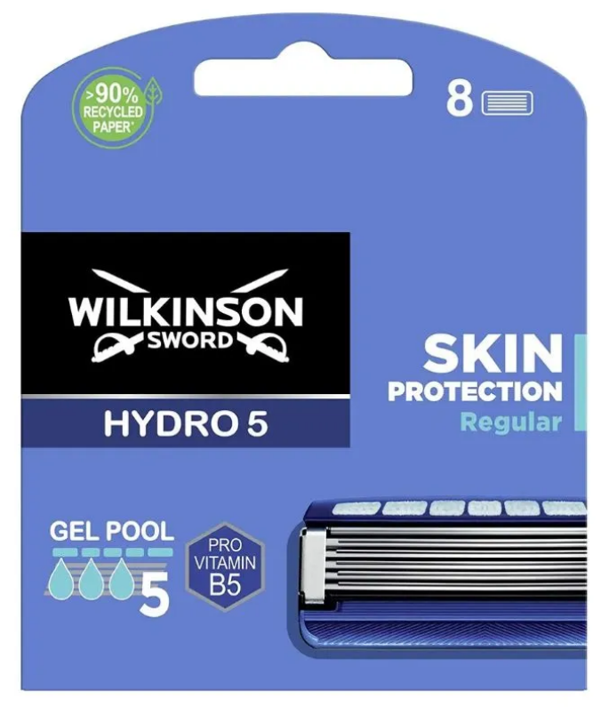 Wilkinson Sword / Hydro 5 Skin Protection Regular, Сменные кассеты для всех бритв Hydro5, 8шт.