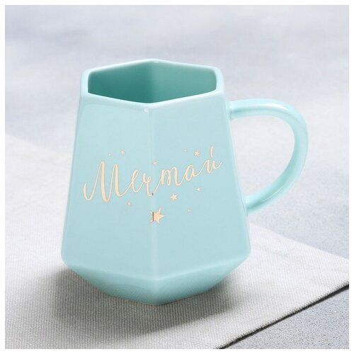 фото Кружка геометрия "мечтай", голубая. 300 мл сима-ленд